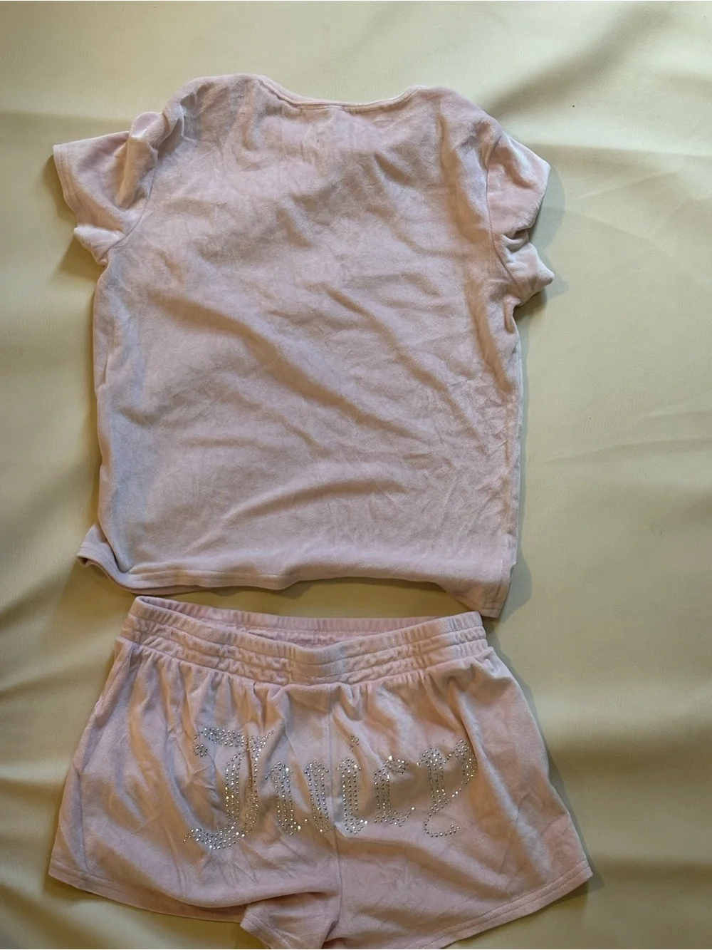 Juicy Couture Pink Set Top and Shorts with Rhinestone Logo